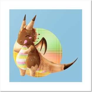 Kawaii Ice Cream Dragon - With Background Posters and Art